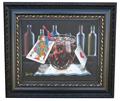 Jack and Coke by Michael Godard, Mixed Media  on Canvas, sold Jan 2026