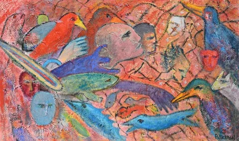 Florence Putterman, Allusive Metaphors XII, Acrylic & Sand on Canvas