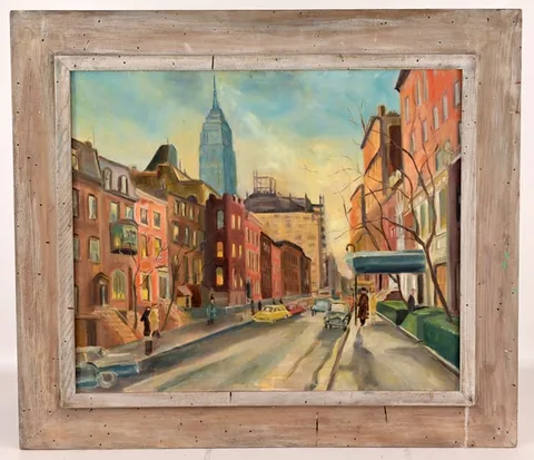 Florence Putterman, Streets of New York, Oil on Canvasboard