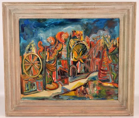 Florence Putterman, Carnival, Oil on Canvasboard