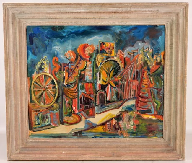 Carnival by Florence Putterman, Oil on Canvasboard, sold Jan 2026