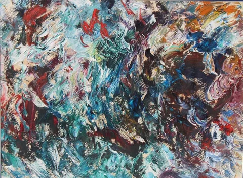 Thomas Koether, Rock Formation, Oil on Paper