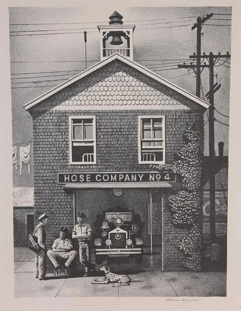 Stevan Dohanos, Hose Company No. 4, Lithograph