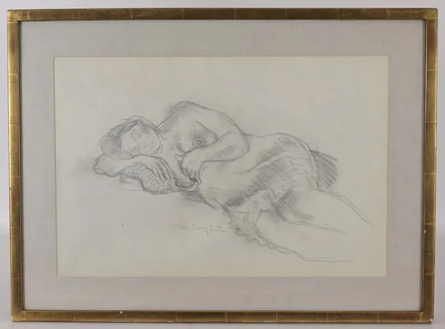Untitled by Moses Soyer, Pencil on Paper, sold Jan 2026