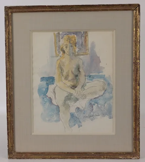 Moses Soyer, Untitled, Pencil/Watercolor on Paper