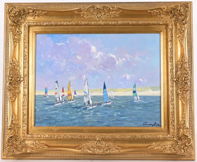 Regatta by Niek Van der Plas, Oil on Board, offered Mar 2026