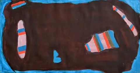 Betty Parsons, midwife, acrylic on paper