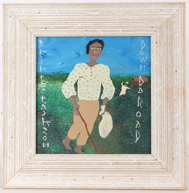 Down Da Road by Black Joe Jackson, Oil on board, sold Mar 2026