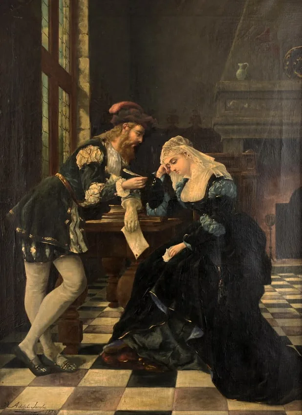 Adolphe Jacobs, The Disagreement, Oil on Canvas