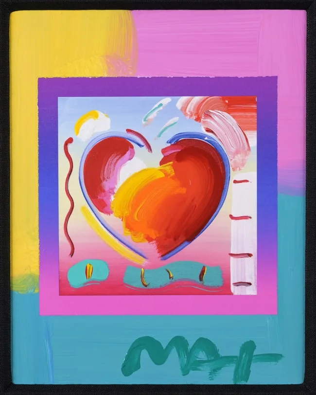 Heart on Blends by Peter Max, Mixed Media on Paper, sold Mar 2026