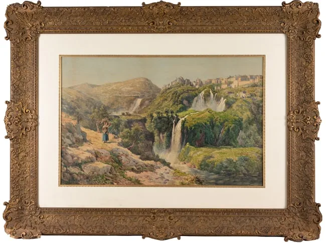 Telemaco Signorini, View of Tivoli, Watercolor & Gouache