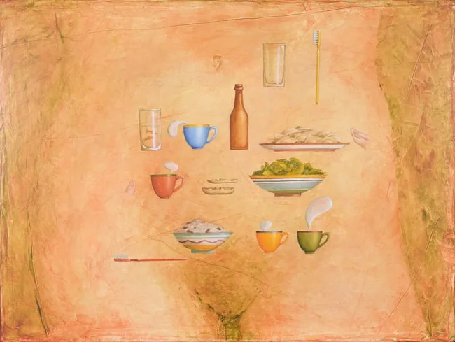 Tabitha Vevers, Everything I Ate, 1996, Oil & Mixed Media on Wood