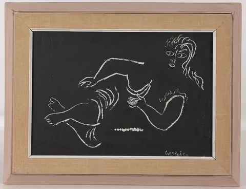 William Gropper, Reclining Woman, Oil on Board