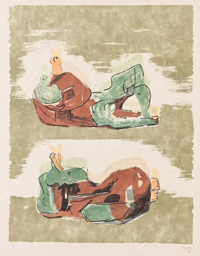 Two Reclining Figures by Henry Moore, 1973, Lithograph, offered Apr 2026