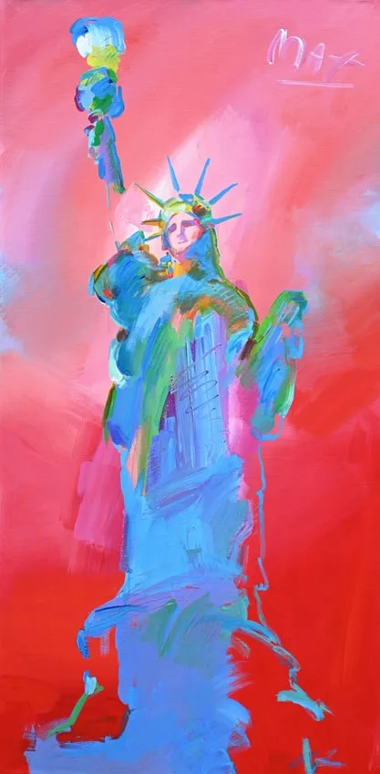 Statue of Liberty by Peter Max, 1989, Acrylic on Canvas, sold Apr 2026