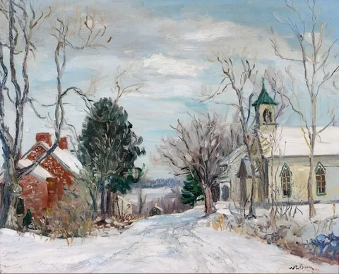 Walter Emerson Baum, Danboro, Bucks County, PA, 1955, Oil on Canvas