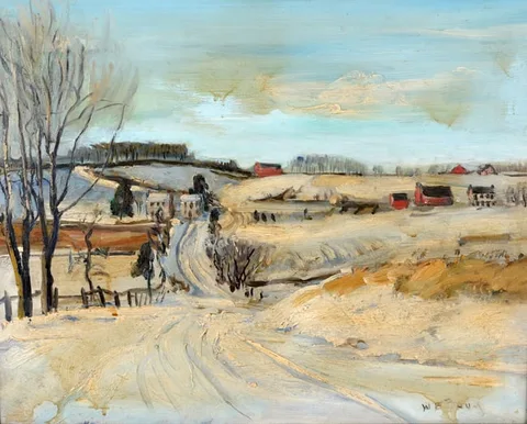Walter Emerson Baum, Bucks County Scene, Oil on Board