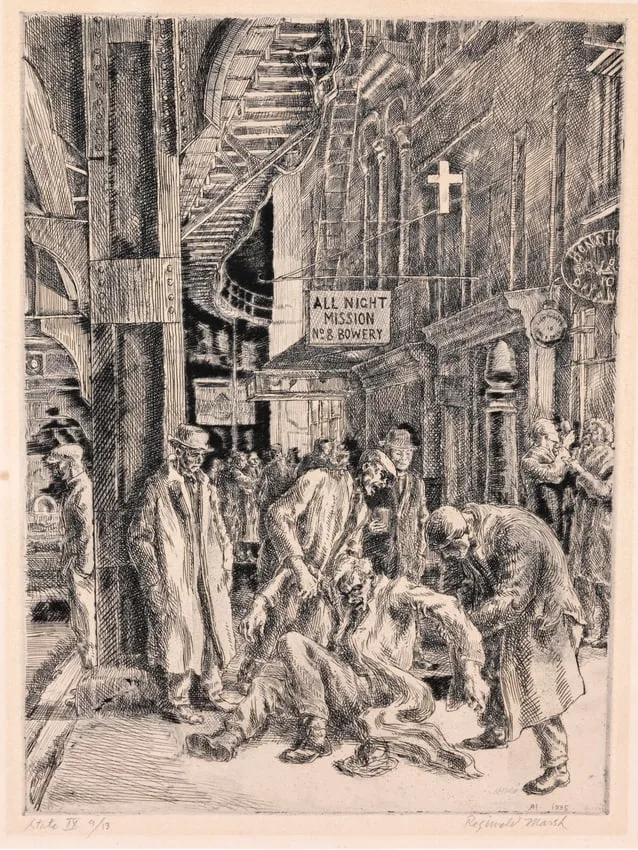 Smoke Hounds by Reginald Marsh, 1935, Etching, offered Apr 2026