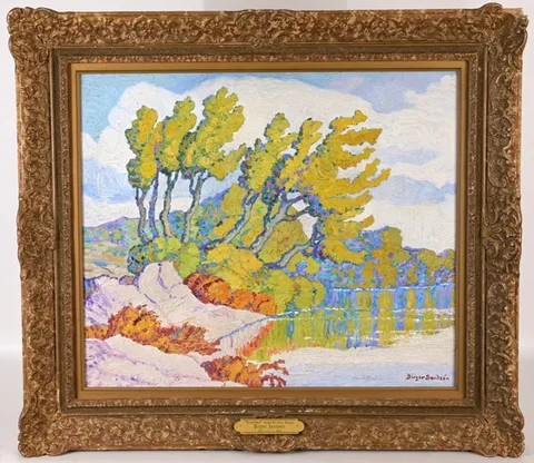 Birger Sandzén, Riverbend, Oil on Canvas