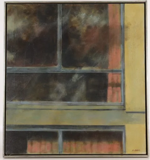 John Barnes Dobbs, Motel Window, Oil on Canvas
