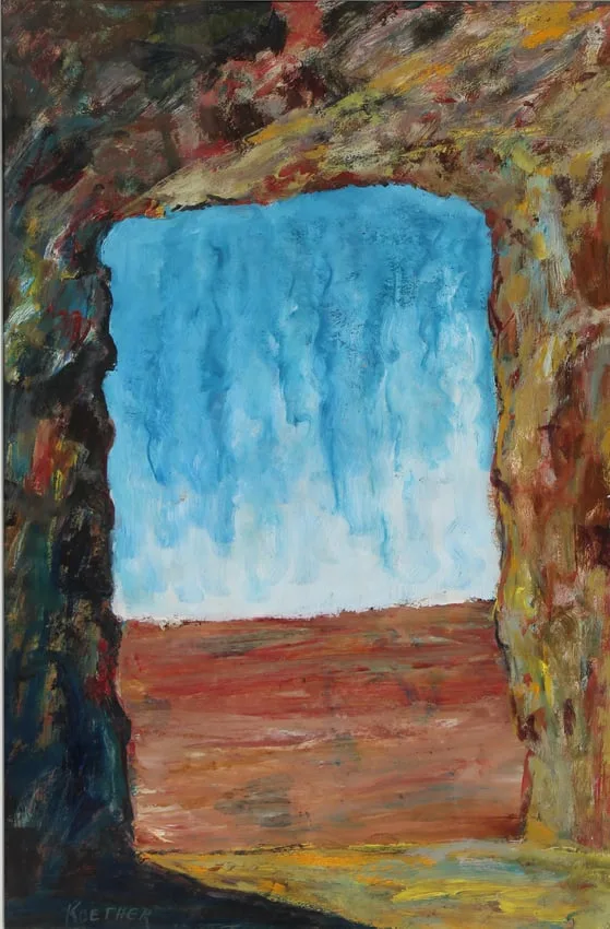 Cave Painting by Thomas Koether, Oil on Paper, sold Apr 2026