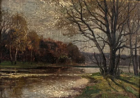László Mednyánszky, Untitled, Oil on Canvas