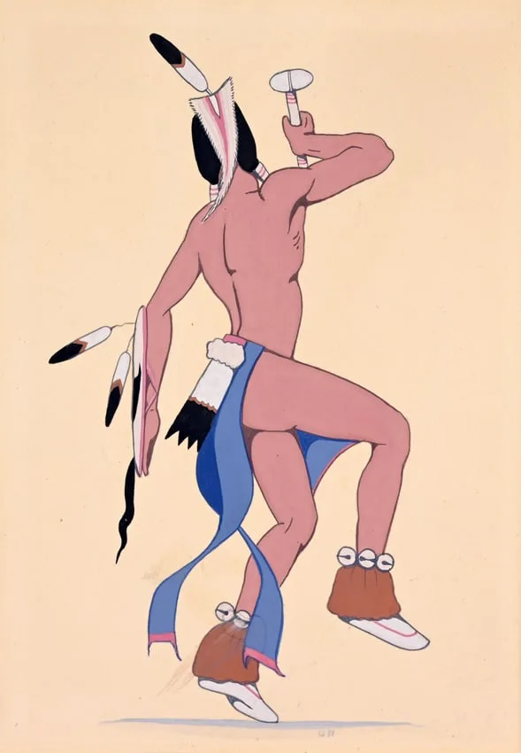 Indian Dancer by Oscar Howe, Gouache, sold Jul 2026