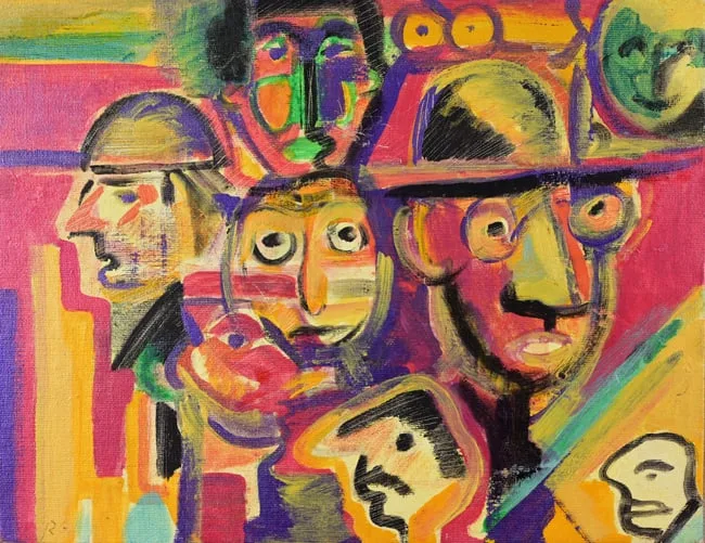 Clorofila Crowd by Rubens Gerchman, 1989, Oil/Acrylic on Canvas, offered Jul 2026