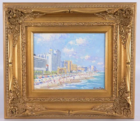 Niek Van der Plas, Daytona Beach, Oil on Panel
