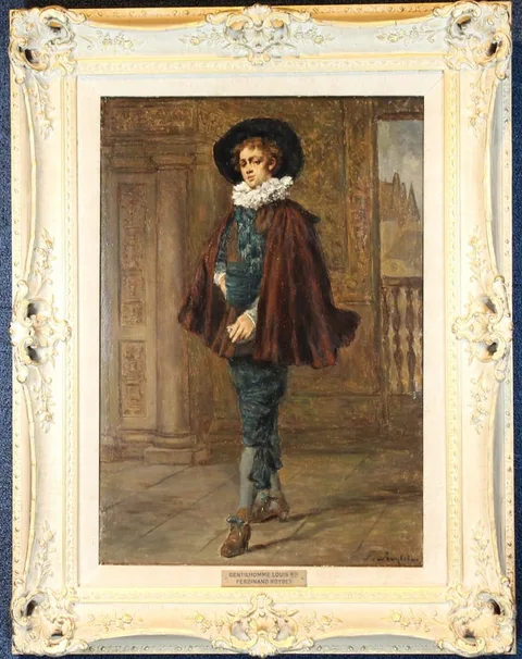 Ferdinand Roybet, Louis the 13th - The Teenage King, Oil on Cradled Panel