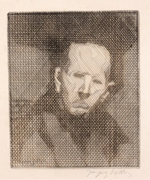 Jacques Villon, Tete D'Homme, 1929, Etching and Drypoint