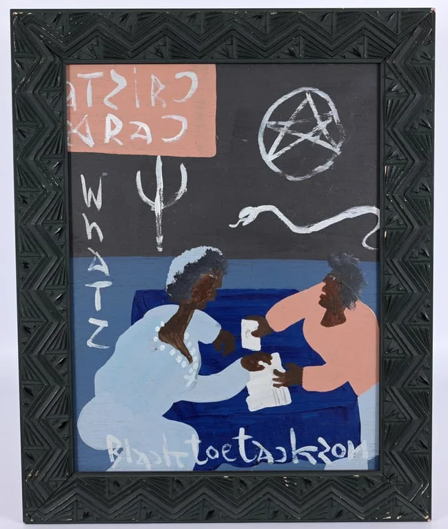 Fortune Teller by Black Joe Jackson, Oil on Board, offered Jul 2026