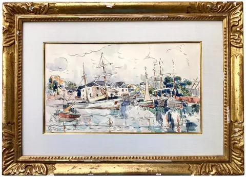 Paul Signac, Le Port, Watercolor and Pencil on Paper