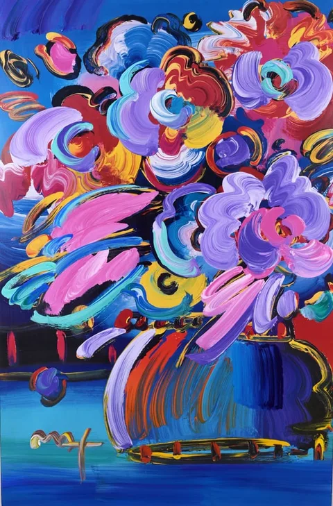 Peter Max, Flowers, 2007, Acrylic