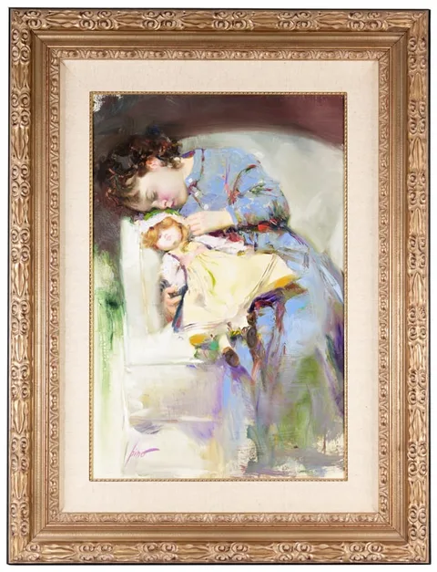 Pino Daeni, After the Party, Oil on Canvas