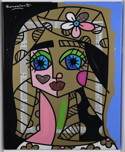 Romero Britto, Venus XXII, 2018, Oil