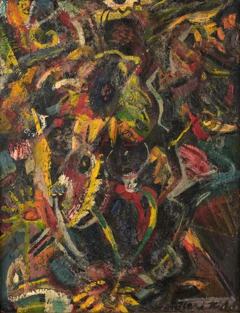Hari Kidd, Flowers, Oil on Board