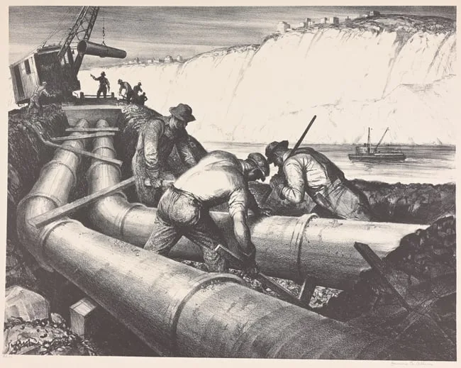 Pipe Layers by James  Allen, 1937, Lithograph, sold Sep 2026