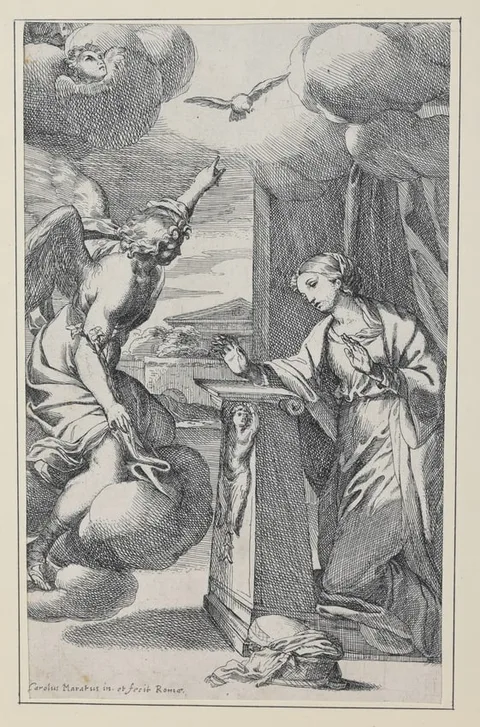 Carlo Maratta, The Annunciation, Etching