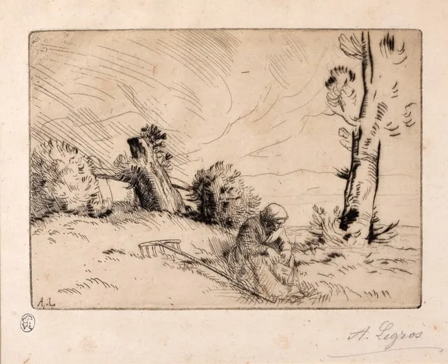 Haymaker Resting by Alphonse Legros, Etching, sold Sep 2026