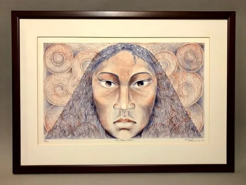 My Tapu Head by Robyn Kahukiwa, Lithograph, sold Sep 2026