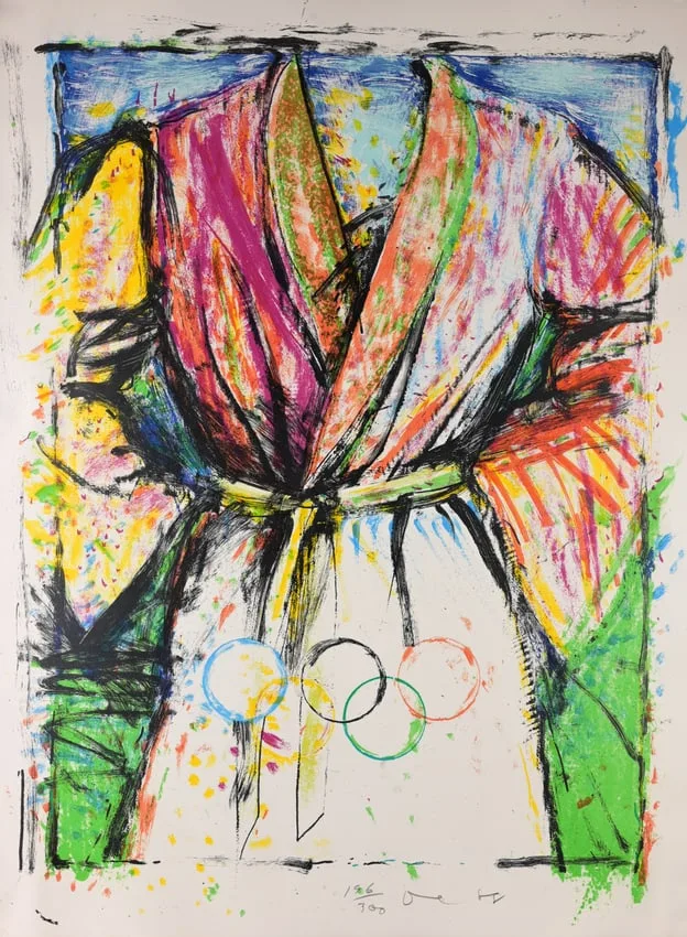 Olympic Robe by Jim Dine, 1988, Lithograph in colors, on wove paper, the full sheet, sold Sep 2026