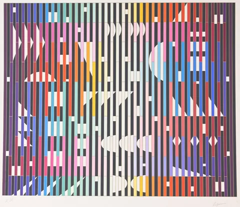 Yaacov Agam, Sparkling Night Rainbow, 1981, Serigraph