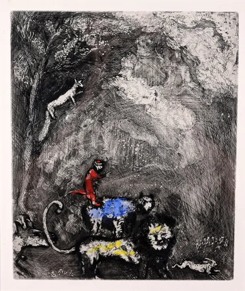 Marc Chagall, Le Lion s'en allant en guerre, Etching