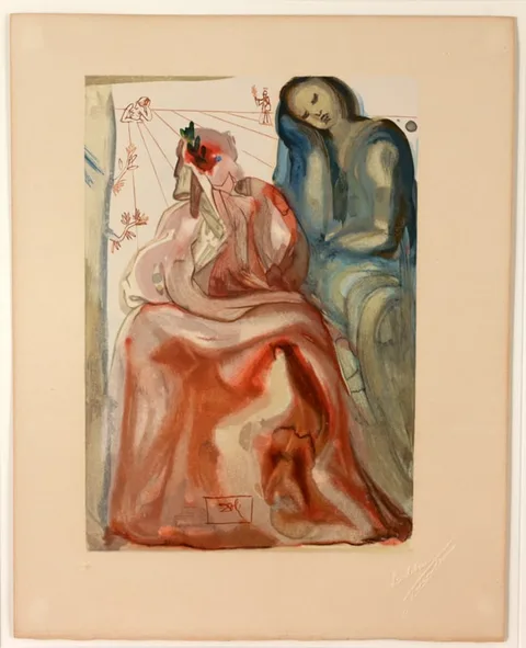 Salvador Dalí, The Confession of Dante, 1963, Color Woodblock