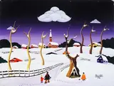 Luciano Allodi, Paesaggio innevato, cm.