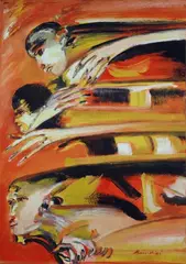 Remo Brindisi, Figure, 1984, cm.