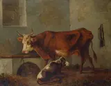Filippo Palizzi, Mucca e vitello nella stalla