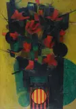 Rinaldo Burattin, Rose rosse, 1977, cm.