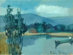 Scorcio di lago by Silvio Polloni, 1967, cm., offered Mar 2019